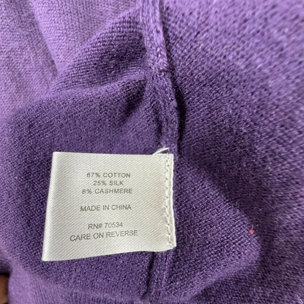 Orvis Mens Purple Long Sleeve Polo Sweater XL Fine Knit Collared Button Up